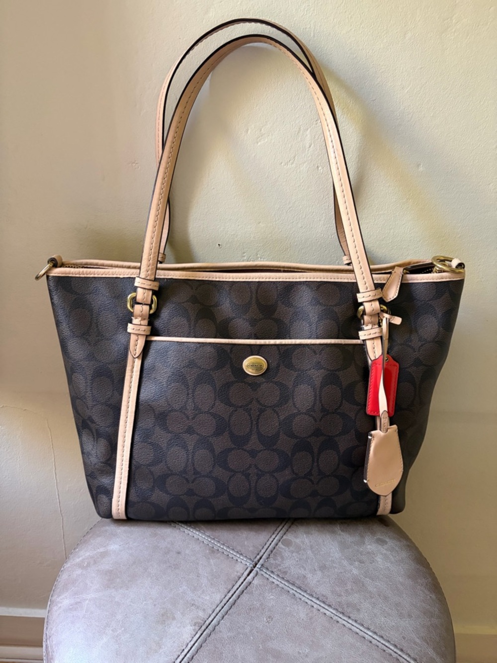 SOLD - Coach Peyton Pocket Tote Signature C